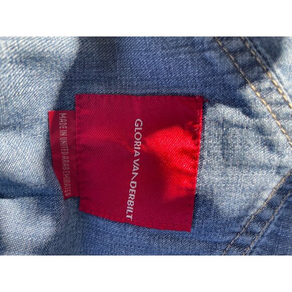 Gloria Vanderbilt Womens Denim Overalls Size L Blue Y2K Wide Leg Comfort Pockets - Picture 5 of 11